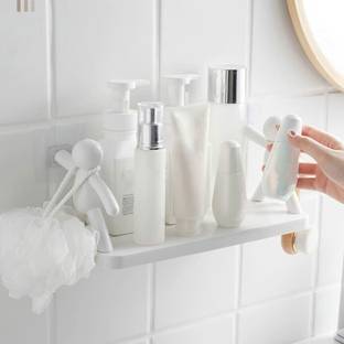 SJK Self Adhesive Multi-Purpose Wall Hanging Humanoid floating Shelf 3542 Plastic Wall Shelf