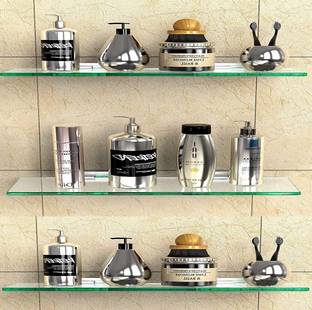 windowera Multipurpose Glass Shelves Suitable For Bathroom, Kitchen, Living room, Glass Wall Shelf