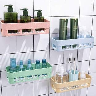 DAITORY Pack Of 4 ABS Plastic Multiperurpose Bathroom Accessories Self-Adhesive