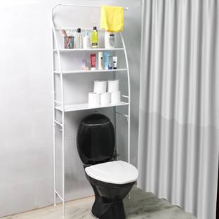 LEOPAX 3-Tier Metal Over The Toilet Rack Bathroom Storage Shelves, Multifunctional Rack Cast Iron Wall Shelf