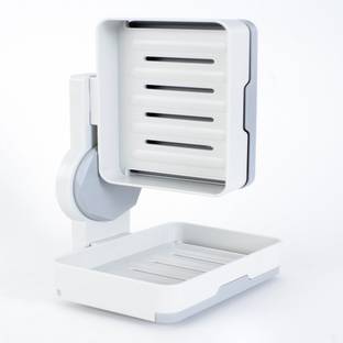 Zlymo Soap Holder, soap Stands for Bathroom Soap self Adhesive soap Holder (White) Plastic Wall Shelf