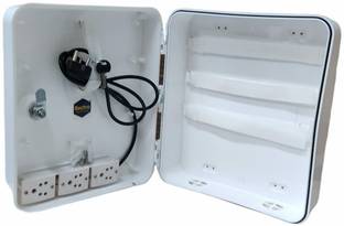 ELECTRA ZONE DVR/Server/Network Cabinet Box/Rack for CCTV DVR/NVR/POE With 3 Power Socket. Plastic Wall Shelf