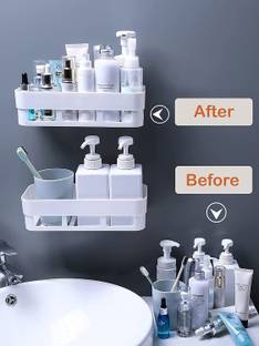 Niralasa Bathroom Rack, Bathroom Shelf Organizer, Wall Mounted Shelf and Soap Case Plastic Wall Shelf