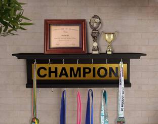 Sanvox Champion LARGE MEDAL HOLDER Wooden Wall Shelf