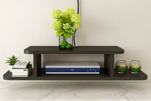 Remarkable Wall Mount Set Top Box Stand for WiFi Router, Speakers & Game Console Wooden Wall Shelf