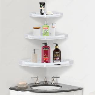 RBS Unbreakable Plastic Corner Shelf Set / Bathroom Corner Shelf Plastic Wall Shelf