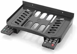 onum Set Top Box Stand with Double Remote Holder Strong Setup Box Stand, Wi-Fi Stand Plastic Wall Shelf