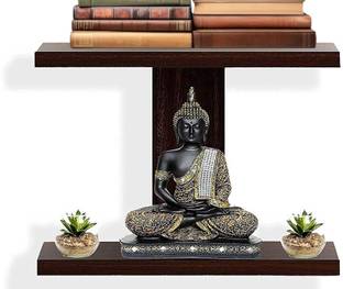 Charmpeak Wooden Wall Mount Shelf: Home Decor or Set-Up Box Stand for Small Spaces Wooden Wall Shelf