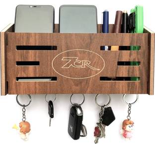 7CR 7CR Pocket Key Holder (WB) Wooden Wall Shelf