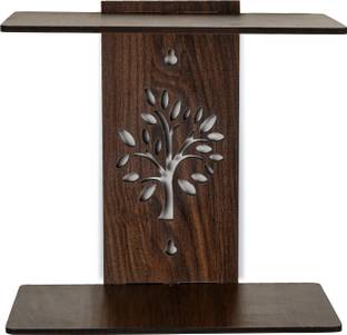 Gojeeva Engineered Wood Dark Brown Tree Pattern Wall Shelve Storage for Home Décor Wooden Wall Shelf