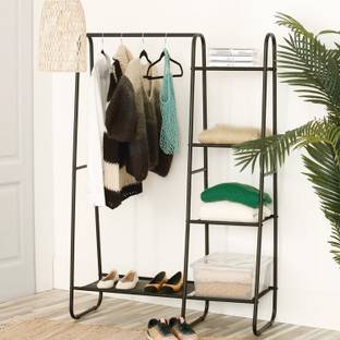 lukzer Metal 5+1 Layer Shelves Garment Rack Clothes Hanging Stand Display Shelf Cast Iron Wall Shelf