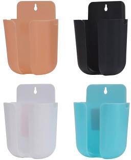 Dejmin Unique 4 Piece Wall Mounted Storage Remote Organizer Case for AC, TV, Phone Plastic Wall Shelf