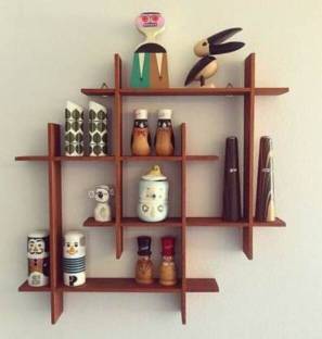 Eco Handicrafts Beautiful floating wall shelf Wooden Wall Shelf (Number of Shelves - 1, Brown) Wooden Wall Shelf