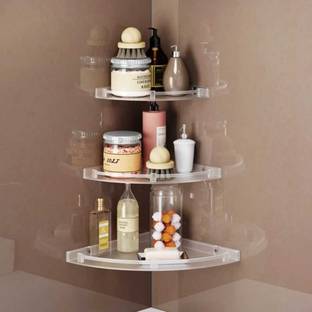 Citrine Multipurpose Space Saving Corner/Rack for face wash,shower gel,bottle Acrylic Acrylic Wall Shelf