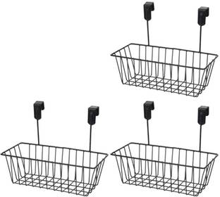 GESCHIR MultiPurpose Hanging Door Basket Door Organizer | Basket Rack |Hanging Organizer Iron Wall Shelf