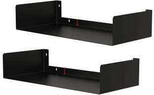 AMEXTRON Heavy Duty Wall Mount Metal U Shape Shelf Book CD DVD Storage Display Bookcase Iron Wall Shelf