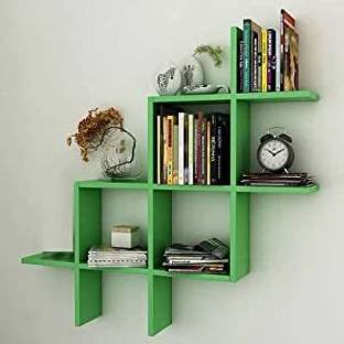 Super King Wall Shelf / Wall mount / Made in MDF Wood / Rack Shelf / Floating Shelf (Green) MDF (Medium Density Fiber) Wall Shelf