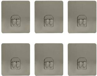Gabani fashion Magic Adhesive Sticker for Bathroom Self Corner Shelves Pack of 6 Pieces (Only Stickers) Plastic Wall Shelf