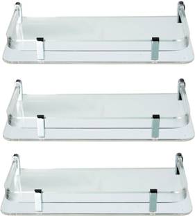 STIMULUS Stimulus Bathroom Corner Shelf | Multipurpose Rack – 5x12 inch (12.5x30 cm) Acrylic Wall Shelf