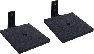 makerV Wall Mount Speaker Stand 4.5 inch X 4.5 inch with Thick Felt Base: Pack of 2 MDF (Medium Density Fiber), Plastic Wall Shelf