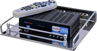 vyapt Multi Purpose Setup Box Stand TV Receiver Rack WiFi Modem Wall Mount Self Stainless Steel Wall Shelf