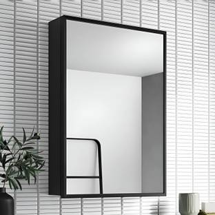 Plantex Platinum 304 Grade Stainless Steel Bathroom Cabinet With Mirror Door (12 x 18) Stainless Steel Wall Shelf