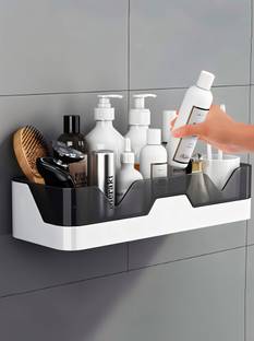 G Glennor Wall Mounted Shower Shelf/Baskets, Adhesive Storage Rack for Bathroom/Kitchen Plastic Wall Shelf