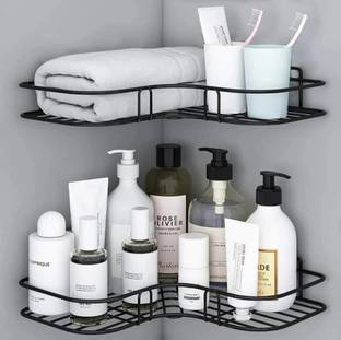 Zolento Zolento GI Self-Adhesive Wall Shelves for Bathroom Organizer/ Storage/ Rack Iron Wall Shelf