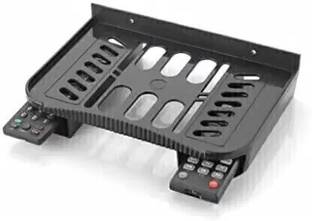 HELOVIA Wall Mount Set Top Box Stand with Double Remote Holder Plastic Wall Shelf