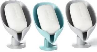Nilpari Soap Holder Leaf Shape self draining soap Holder Plastic Wall Shelf