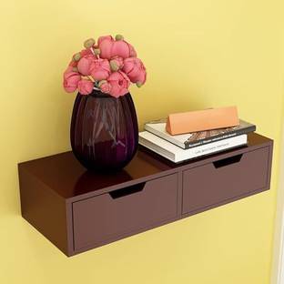 Hindwood Wooden MDF Wall Shelves Drawer 2 For Home Living room And Kitchen MDF (Medium Density Fiber), Wooden Wall Shelf