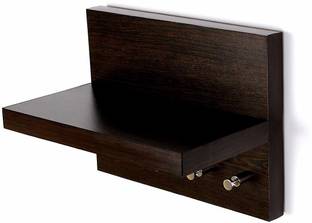 BLUEWUD Skywood Wall Mount Key Holder With Knobs Particle Board Wall Shelf