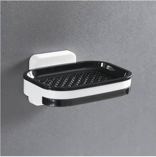 MOHAK Bathroom Divider Bathroom Wall Mounted Single Layer Soap Dish Plastic Wall Shelf
