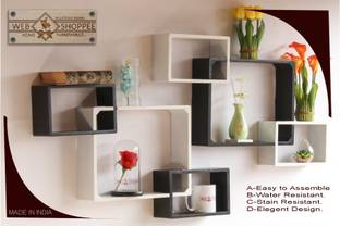 webshoppee Rack Shelves set of 6 Wooden Wall Shelf