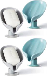 Nilpari Soap Holder Leaf Shape self draining soap Holder Plastic Wall Shelf