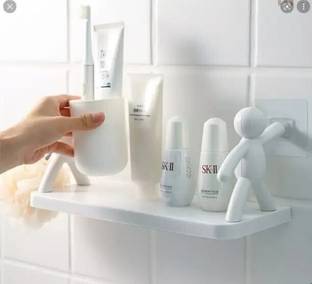 SJK Self Adhesive Multi-Purpose Wall Hanging Humanoid floating Shelf 3653 Plastic Wall Shelf