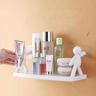 SJK Self Adhesive Multi-Purpose Wall Hanging Humanoid floating Shelf 1.848 Plastic Wall Shelf
