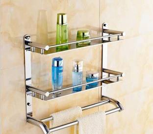 Carlos Premium Towel rack Abs and Folding Towel Rack/Towel Hanger/Towel Stand/Holder/Bathroom Accessories, Stainless Steel Silver Towel Holder