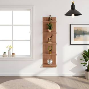 FURNEASER Sampller Multipurpose Wall Display Rack Shelf, Particle Board Wall Shelf