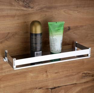 GLOXY Wall Mounted Single Layer Bathroom Shelf/Kitchen Shelf/Bathroom Shelf and Rack Stainless Steel Wall Shelf
