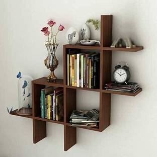 ImperialCraft Plus Wall Shelf/Rack Shelves For Home and Living Decor - Brown MDF (Medium Density Fiber), Wooden Wall Shelf