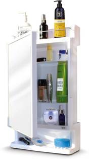 Well Set Bathroom Mirror Cabinet Strong Wall Mounted Storage Organiser Shelf Plastic Plastic Wall Shelf