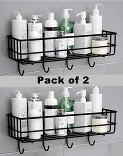 DXDT Wall Mounted (Pack of 2) bathroom Shelf/Rack/Storage Organizer for bathroom Stainless Steel Wall Shelf