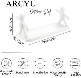 SJK Self Adhesive Multi-Purpose Wall Hanging Humanoid floating Shelf 1.2063 Plastic Wall Shelf