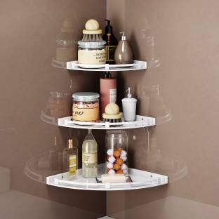 GLOXY Unbreakable Multipurpose Space Saving Corner/Shelf/Rack for face wash,shower gel Acrylic, Plastic Toothbrush Holder