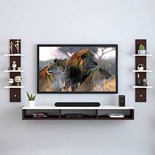 Zara Handicraft Wall Mount Setup Box Stand Wall Shelf Set Top Box Holder Wooden Wall Shelves MDF (Medium Density Fiber) Wall Shelf