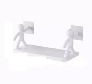 SJK Self Adhesive Multi-Purpose Wall Hanging Humanoid floating Shelf 2*0.268 Plastic Wall Shelf