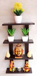 Madhuran Altair Shelves Wenge Particle Board Wall Shelf