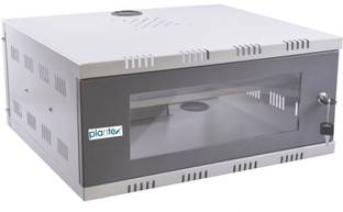 Plantex High Grade CCTV/DVR/NVR Cabinet Box/DVR Rack Wall Mount with Lock/Network Rack/Server Rack with Power Socket - 3U+ Iron Wall Shelf