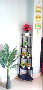 Shree Enterprises Wooden Corner, Floor Standing, Multipurpose Rack, Corner, 5-Tier Corner Rack Wooden Wall Shelf